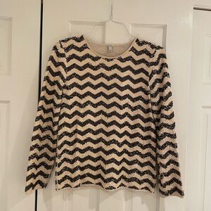 J. Crew chevron sequin crewneck top